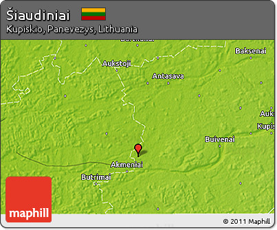 Physical 3D Map of Šiaudiniai