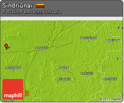 Physical 3D Map of Sindriūnai
