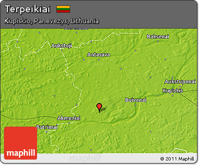 Physical 3D Map of Terpeikiai