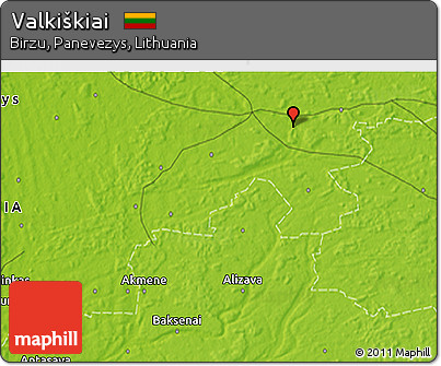 Physical 3D Map of Valkiškiai
