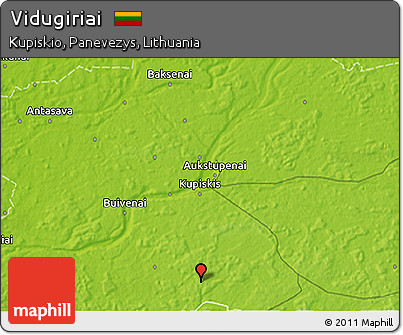 Physical 3D Map of Vidugiriai