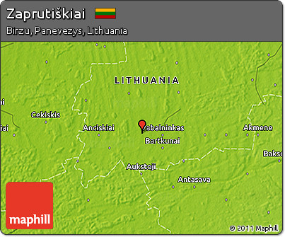 Physical 3D Map of Zaprutiškiai