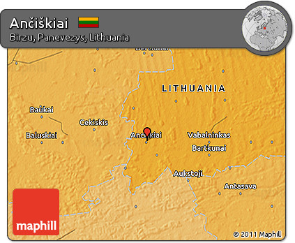 Political 3D Map of Ančiškiai