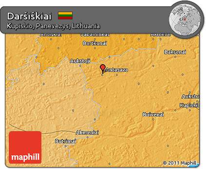 Political 3D Map of Daršiškiai
