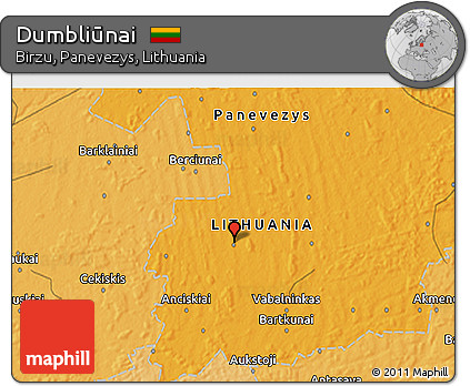 Political 3D Map of Dumbliūnai