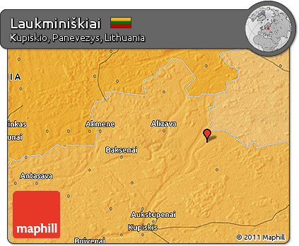 Political 3D Map of Laukminiškiai
