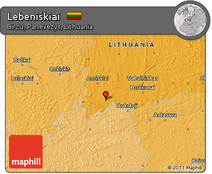 Political 3D Map of Lebeniškiai