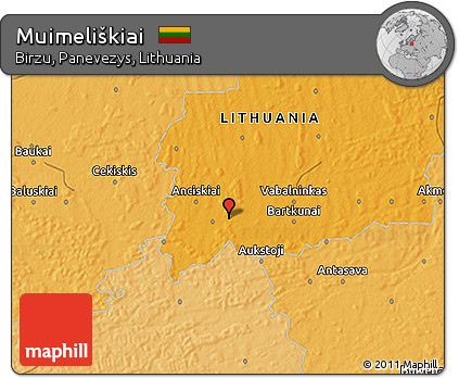 Political 3D Map of Muimeliškiai