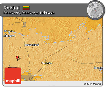 Political 3D Map of Rekliai