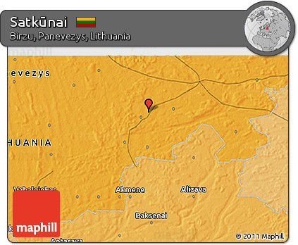 Political 3D Map of Satkūnai