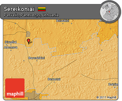Political 3D Map of Sereikoniai