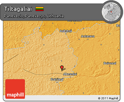 Political 3D Map of Tiltagaliai