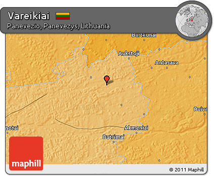 Political 3D Map of Vareikiai