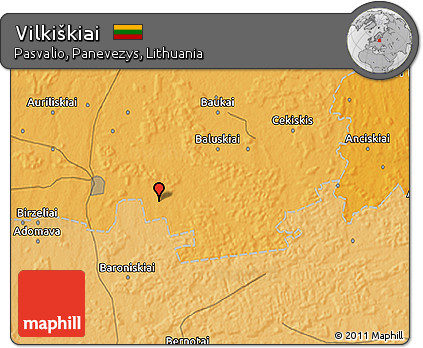 Political 3D Map of Vilkiškiai