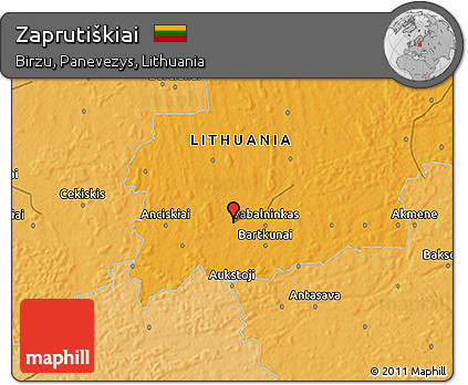 Political 3D Map of Zaprutiškiai