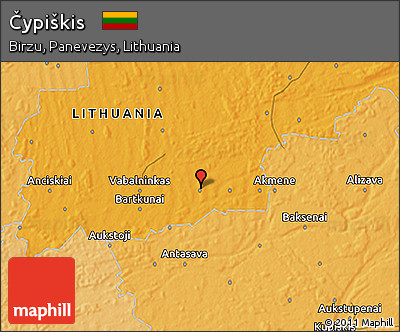 Political 3D Map of Čypiškis
