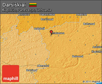 Political 3D Map of Daršiškiai