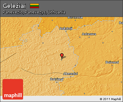Political 3D Map of Geležiai
