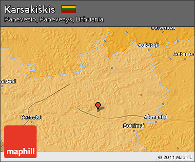 Political 3D Map of Karsakiškis