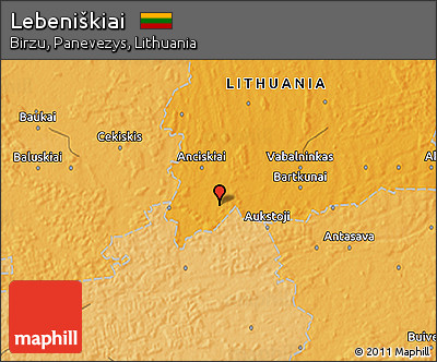 Political 3D Map of Lebeniškiai