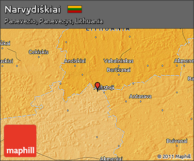 Political 3D Map of Narvydiškiai