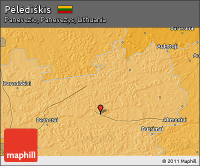 Political 3D Map of Pėlėdiškis