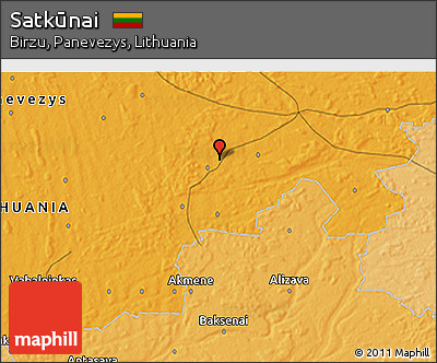 Political 3D Map of Satkūnai
