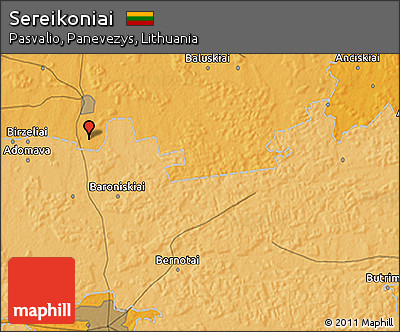 Political 3D Map of Sereikoniai