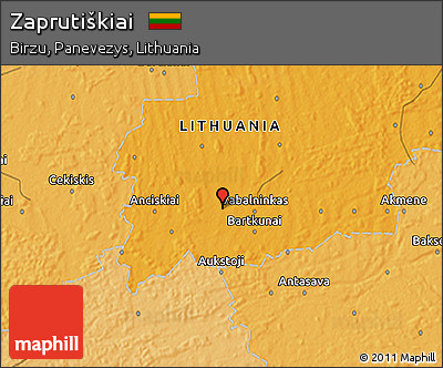 Political 3D Map of Zaprutiškiai