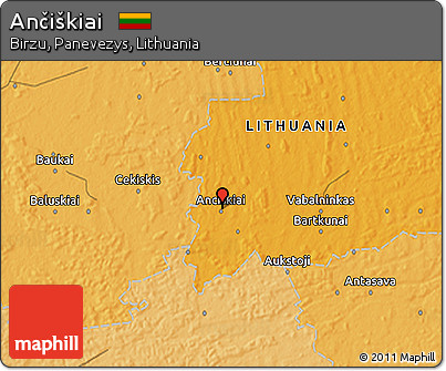 Political 3D Map of Ančiškiai
