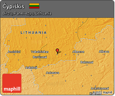 Political 3D Map of Čypiškis