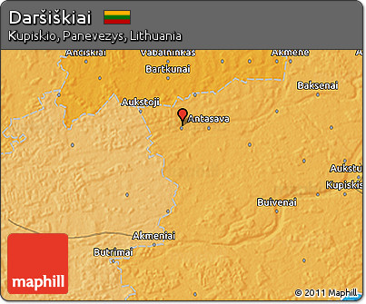 Political 3D Map of Daršiškiai
