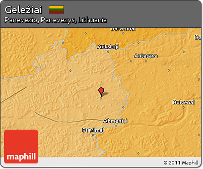 Political 3D Map of Geležiai