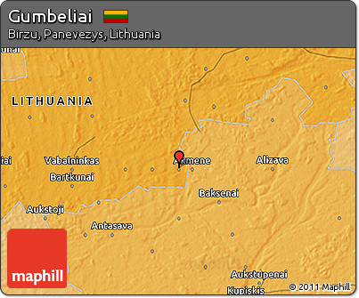 Political 3D Map of Gumbeliai