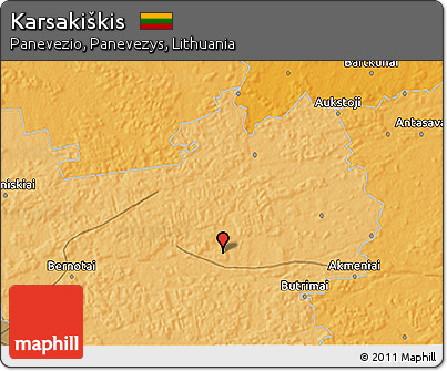 Political 3D Map of Karsakiškis