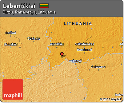 Political 3D Map of Lebeniškiai