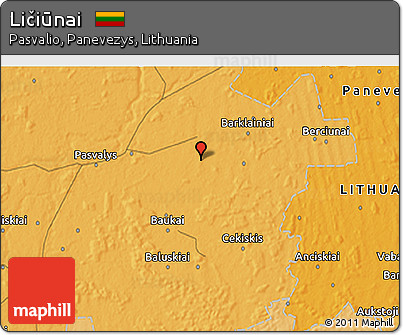 Political 3D Map of Ličiūnai