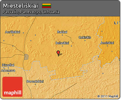 Political 3D Map of Miesteliškiai