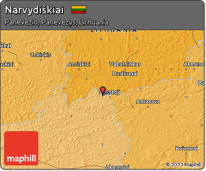 Political 3D Map of Narvydiškiai