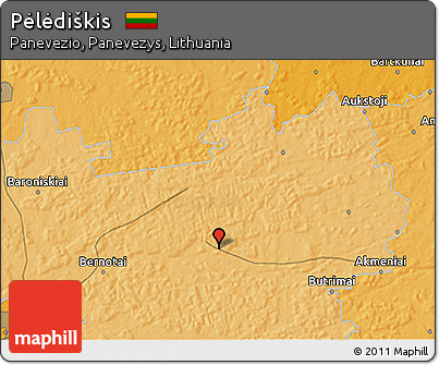 Political 3D Map of Pėlėdiškis