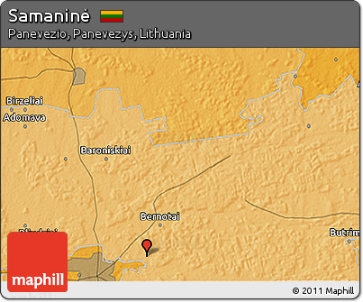 Political 3D Map of Samaninė