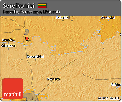 Political 3D Map of Sereikoniai