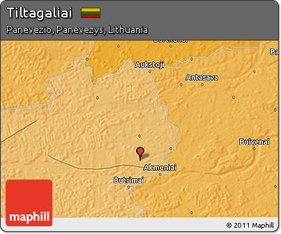 Political 3D Map of Tiltagaliai