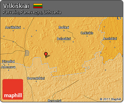 Political 3D Map of Vilkiškiai