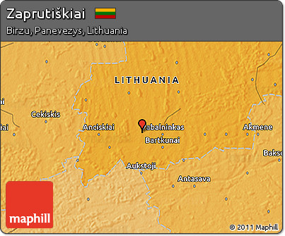 Political 3D Map of Zaprutiškiai