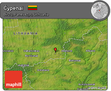 Satellite 3D Map of Čypėnai