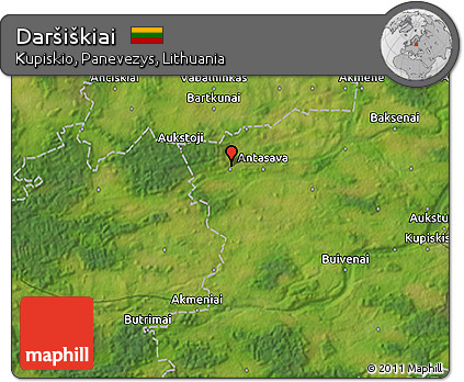 Satellite 3D Map of Daršiškiai