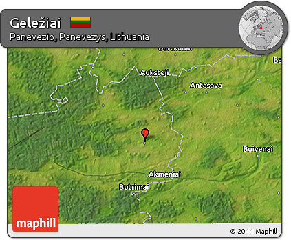 Satellite 3D Map of Geležiai