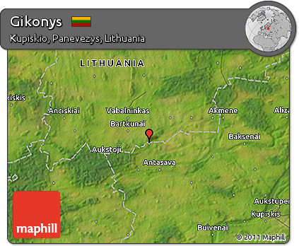 Satellite 3D Map of Gikonys