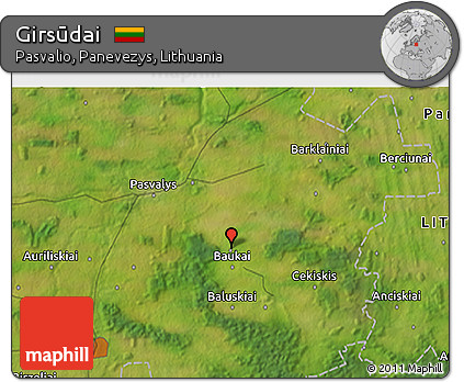 Satellite 3D Map of Girsūdai